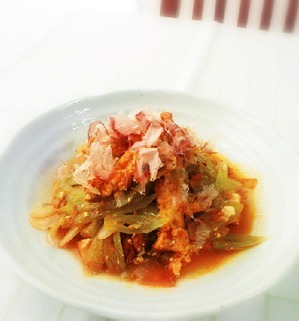 ふきと厚揚げのチャンプルー