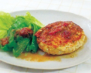 豆腐のハンバーグ 梅にんにくみそソース